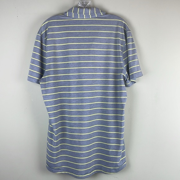 Lululemon Polo Shirt Short Sleeve Striped Gray Yellow Athletic Collared Men's M - Picture 5 of 8
